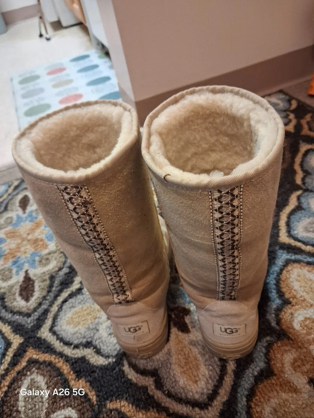 UGG AUSTRALIA Women's Tall Shearling-Lined Winter Boots - Sand Color Size 7